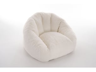 Fauteuil poire adulte 111x123x75 cm en fausse fourrure blanc