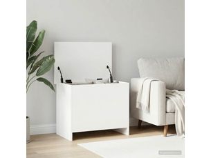 Coffre de rangement blanc 60x40x50 cm bois d'ingénierie