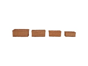 Ensemble de paniers gigognes 4 pcs marron saule