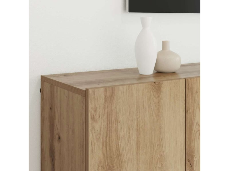  Unites tv 4 pcs chêne artisanal bois d'ingénierie  - Conforama D