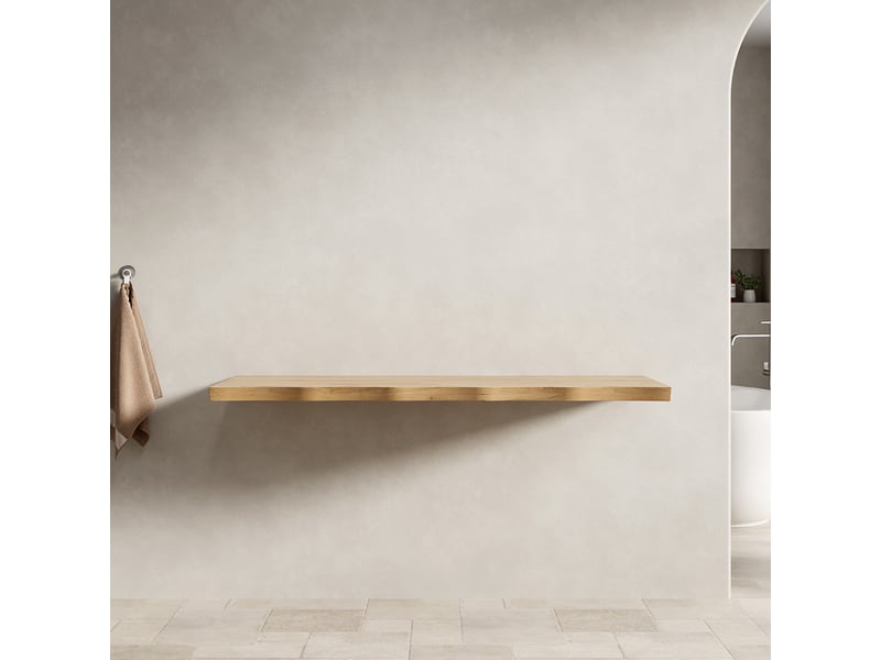 Étagère en bois massif, 120 cm, couleur naturelle, pour une utilisation individuelle ou en combinaison avec des meubles.  - Conforama E