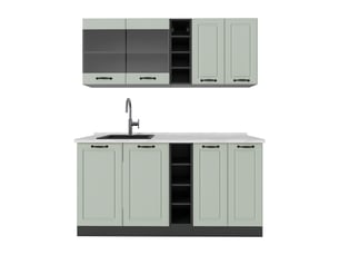 Vicco cuisine, mint campagneanthracite, 160cm sans plan de travail