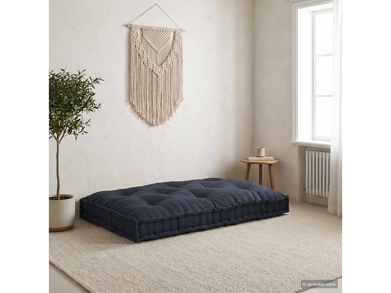  Coussin de canapé sur palette, coussin de chaise anthracite 120 x 80 x 12 cm tissu cf54214  - Conforama B