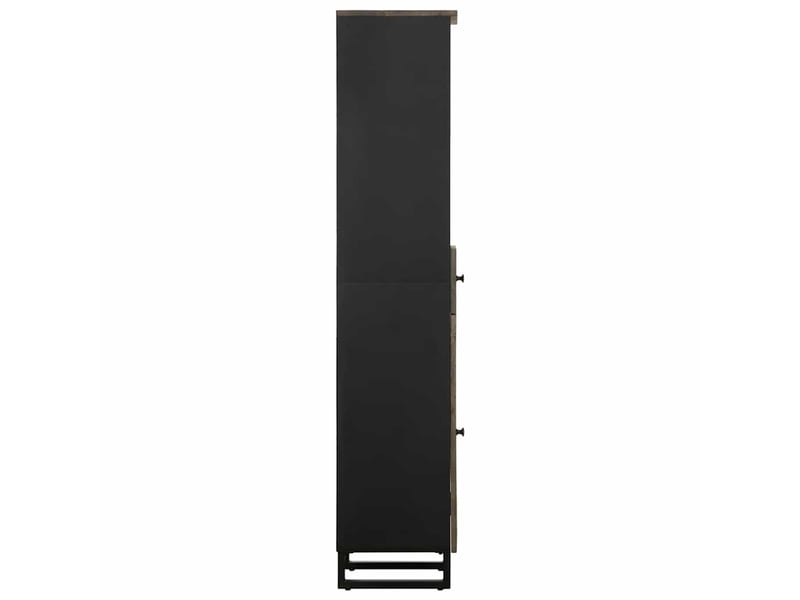  Armoire de salle de bain, cabinet de salle de bain noir 38x33x160 cm bois massif manguier cf65120  - Conforama D