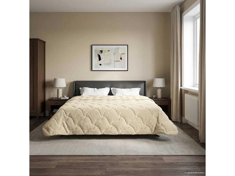  Duvet - couette complet toute l'année matelassé crème 200 x 220 cm  - Conforama B