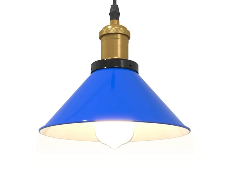 Lampe suspendue, suspension luminaire réglable hauteur e27 bleu foncé ø 22 cm métal - Conforama E