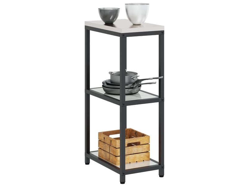  Étagère de cuisine, étagère de rangement hattem argenté 30x50x92cm acier shl748  - Conforama C