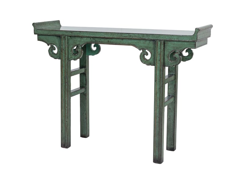  Console d'entrée verte en bois 127x33x95 cm h  - Conforama D