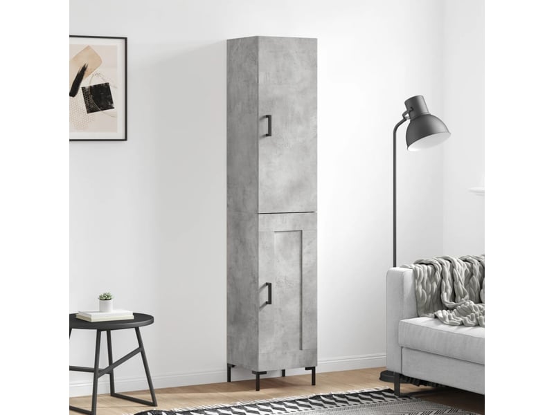  Buffet haut - bahut - meuble de rangement gris béton 34,5x34x180 cm bois d'ingénierie  - Conforama B