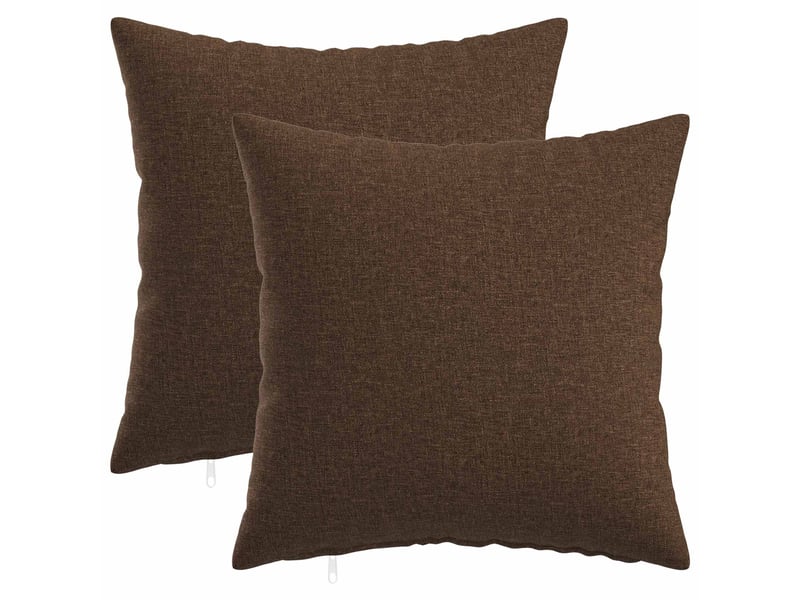  Lot de 2 coussins avec oreiller, coussins décoratifs heerlen marron tissu cf50274  - Conforama B