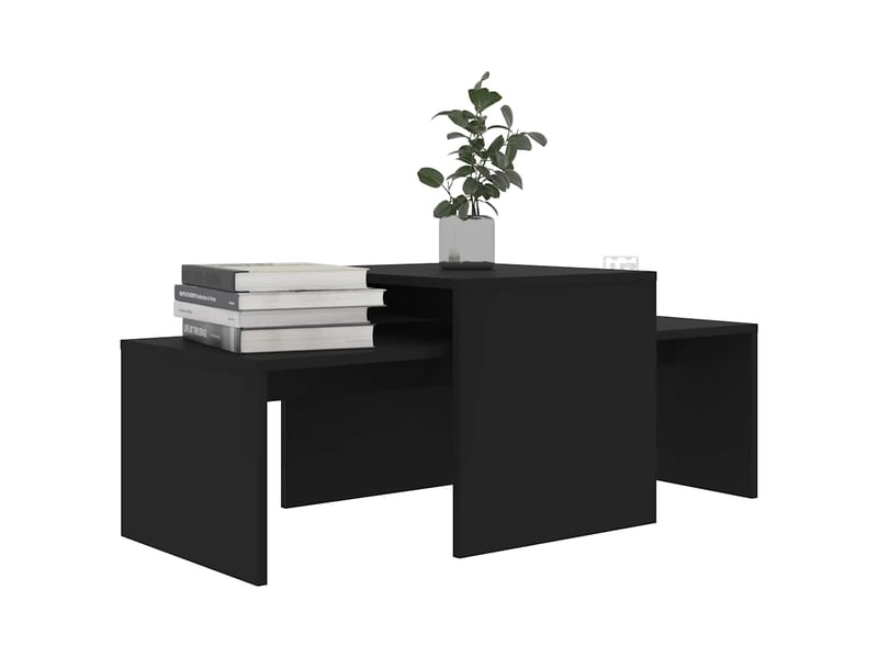  Ensemble de tables gigognes 2 pcs noir 100x48x40 cm bois d’ingénierie  - Conforama C