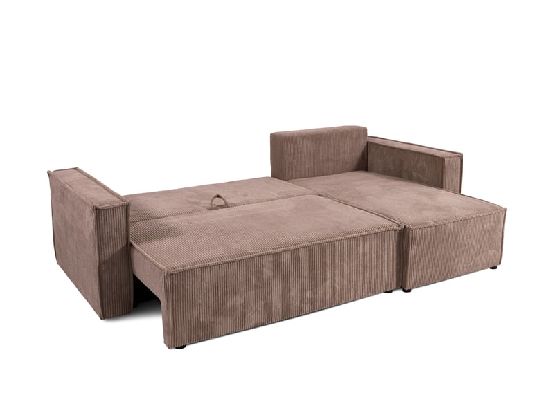 Canapé d'angle convertible cord jimmy cuivre - Conforama E