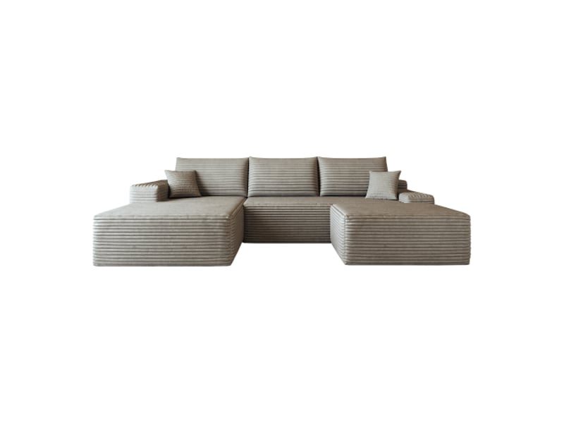  Canapé d'angle modulaire 270 cm en l - chaise-longue, assise profonde, pas de montage, couleur camel, salon et chambre  - Conforama A