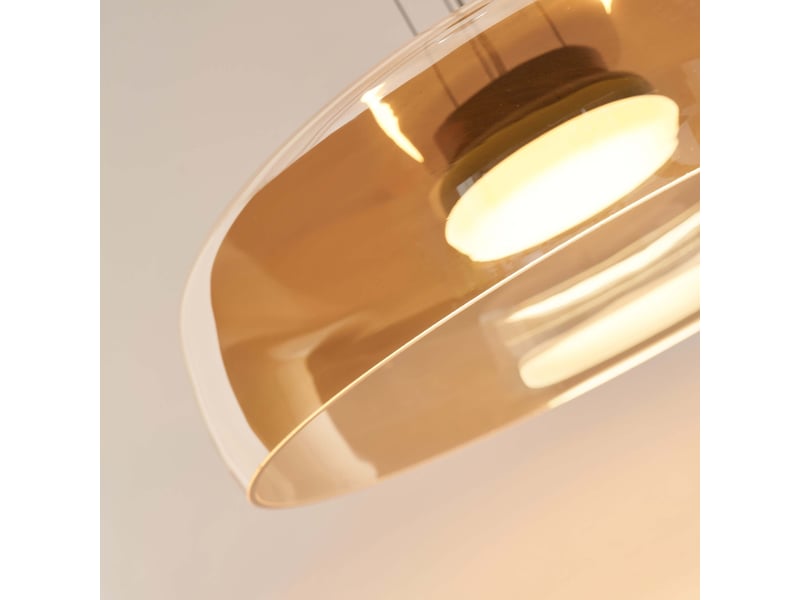  Suspension dôme en verre ambré et métal noir - riccardo Riccardo - Conforama D