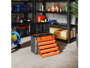 Coffre à outils vide 4 tiroirs avec plateau supérieur, 49,7 x 25,3 x 40,7 cm cravdom