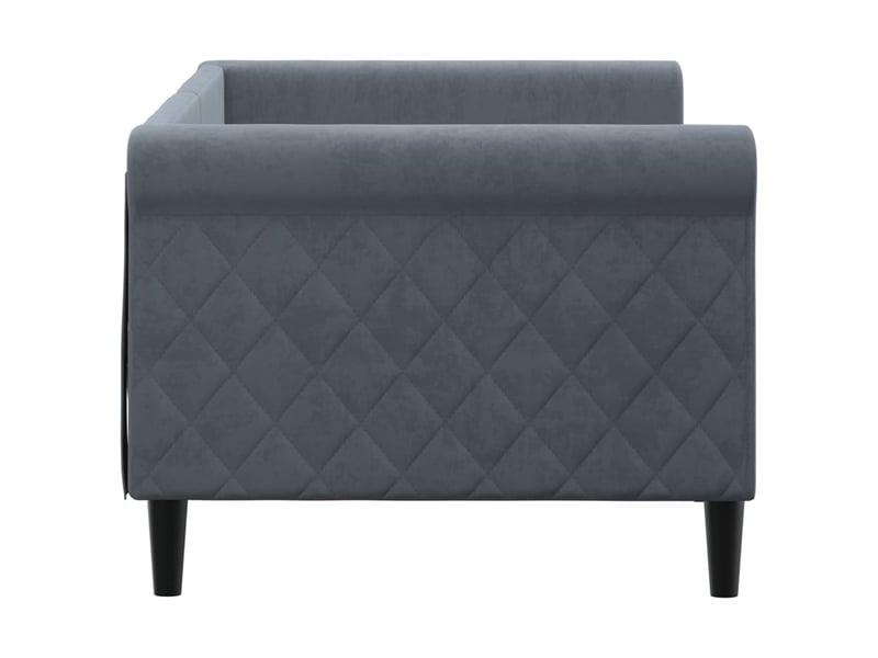 Lit simple- lit adulte -  lit de repos gris foncé 80x200 cm velours  - Conforama C