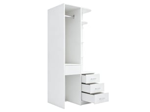 Armoire dressing,70x55x175 cm,avec penderie, étagères et tiroirs,mdf,blanche