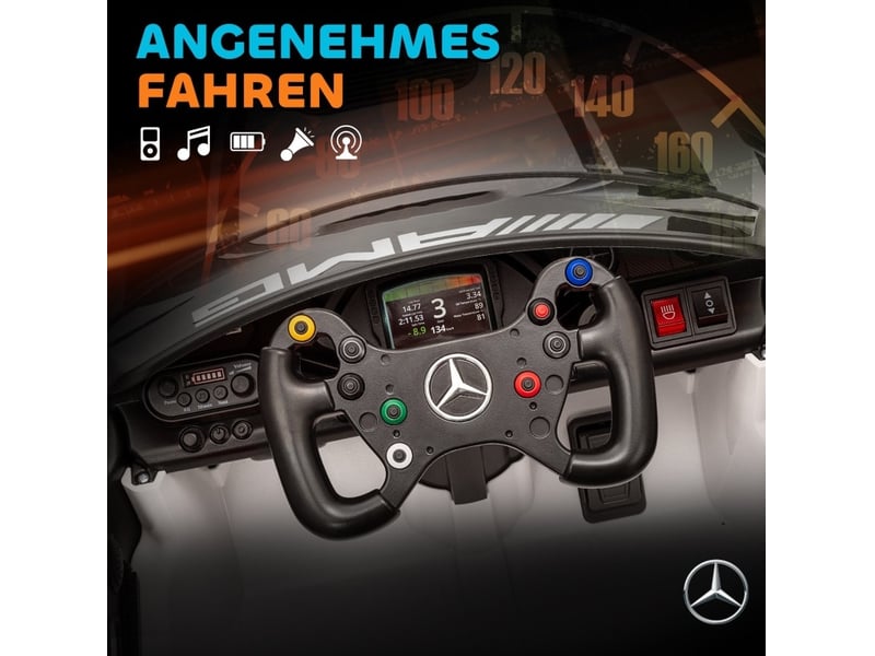  Voiture électrique enfant 115x66x44 cm sous licence mercedes-amg blanche  - Conforama C