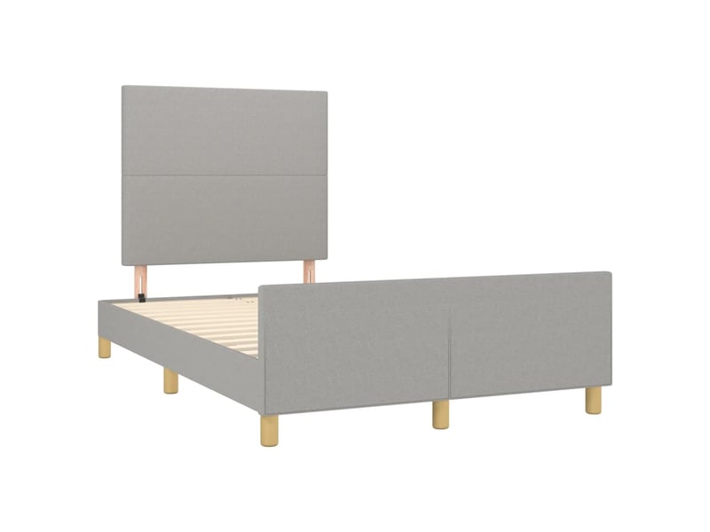 Lit double- lit adulte -  cadre de lit sans matelas gris clair 120x190 cm tissu  - Conforama B
