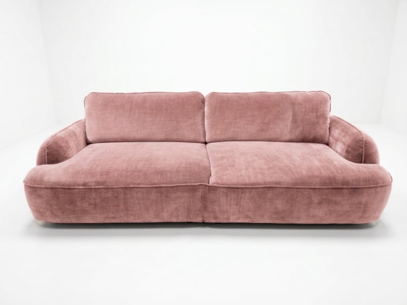 Bobochic canapé droit convertible 4 places celeste tissu lisse rose CELESTE - Conforama A