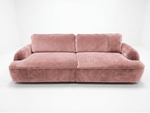 Canapé droit convertible <strong>BOBOCHIC</strong> <strong>CELESTE</strong> 4 places Tissu rose avec coffre de rangement