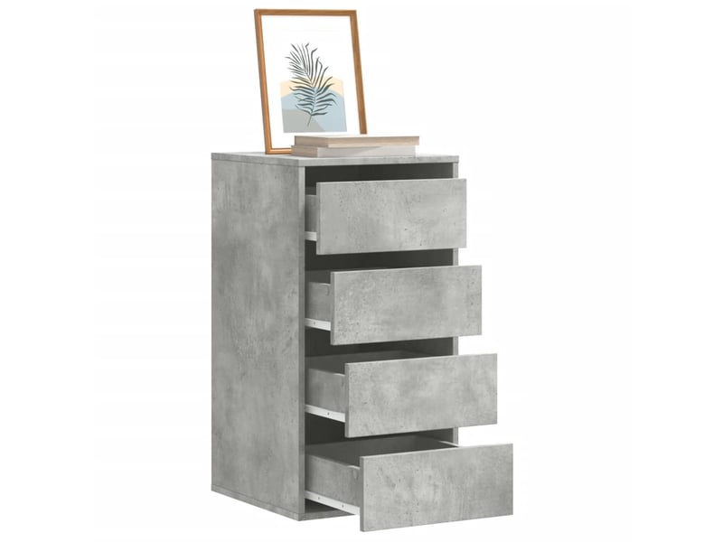  Commode chambre adulte, commode d'angle gris béton 40x41x76 cm bois d'ingénierie  - Conforama B
