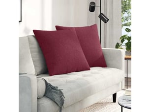 Lot de 2 coussins de canapé, coussins décoratifs tissu bordeaux 80 x 80 cm cf58804