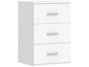 Table de chevet avec 3 tiroirs et rangement intégré pour chambre en mdf 40×35×60 cm blanche