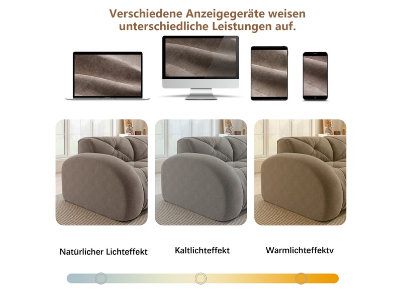  Fauteuil d'angle canapé modulable 3 places en tissu chenille taupe avec repose-pieds et base antidérapante  - Conforama R