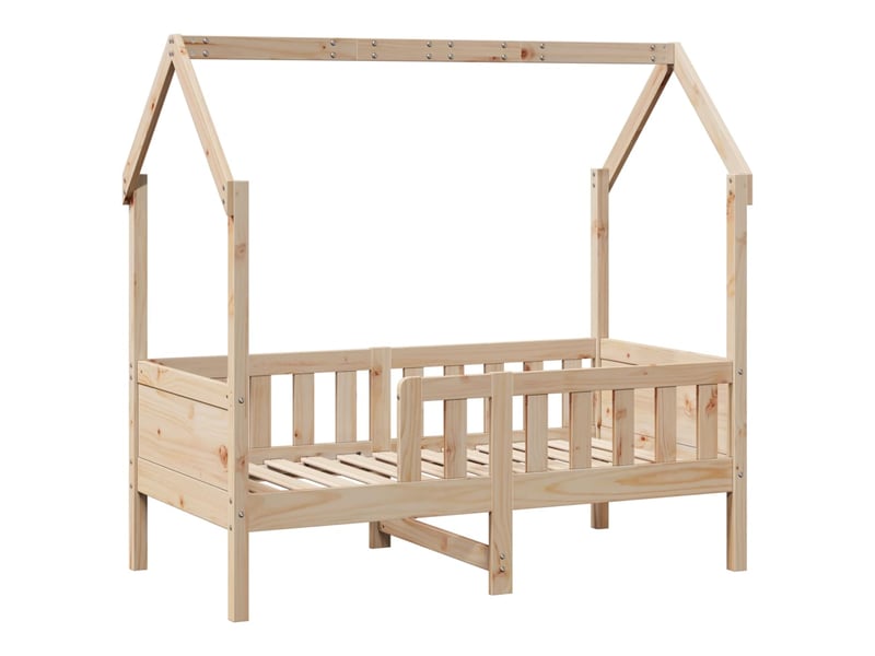  Cadre de lit d'enfants - lit jeune forme de maison sans matelas pin  - Conforama C
