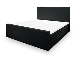 Lit avec rangement 180x200 cm <strong>MASSENO</strong> <strong></strong> coloris noir