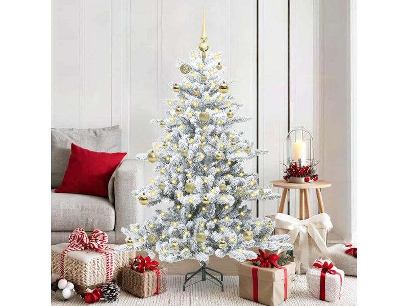  Sapin de noël - arbre de noël artificiel à branches articulées blanc 150 cm  - Conforama B