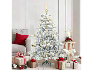 Sapin de noël - arbre de noël artificiel à branches articulées blanc 150 cm