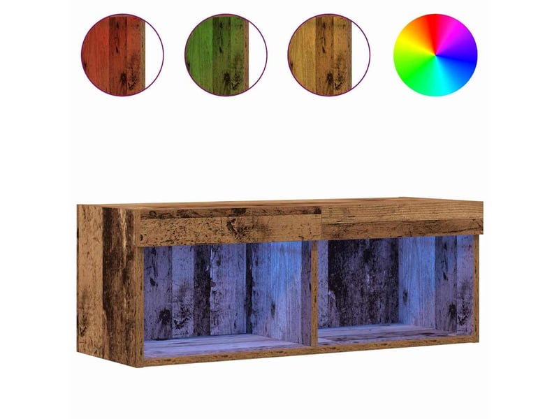  Ensemble meuble tv - banc tv - meuble de rangement 2 pcs bois ancien bois d'ingénierie  - Conforama D
