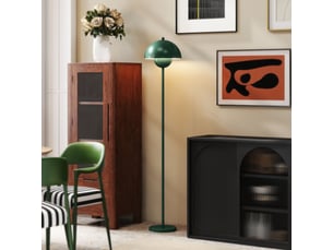 Lampadaire avec abat-jour semi-circulaire et interrupteur au pied, acier, ø 30 x 155 cm, vert