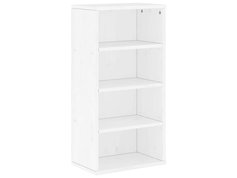  Lot de 4 meubles tv modulaires avec rangement pour salon 79 x 24 x 40 cm en bois de pin massif blanc 02_0055981  - Conforama E