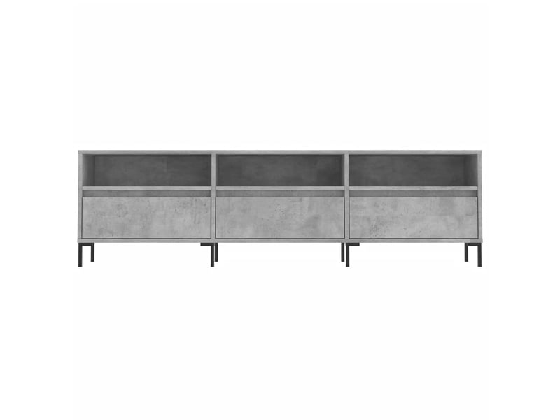  Meuble tv - banc tv - meuble de rangement gris béton 150x30x44,5 cm bois d'ingénierie  - Conforama E