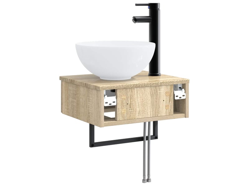  Basin de lavage mural, lavabo chêne sonoma 40x35x39 cm  - Conforama E