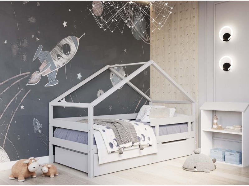  Yappyhytte - lit cabane 200x90 cm - gris clair 4754010388981 - Conforama D