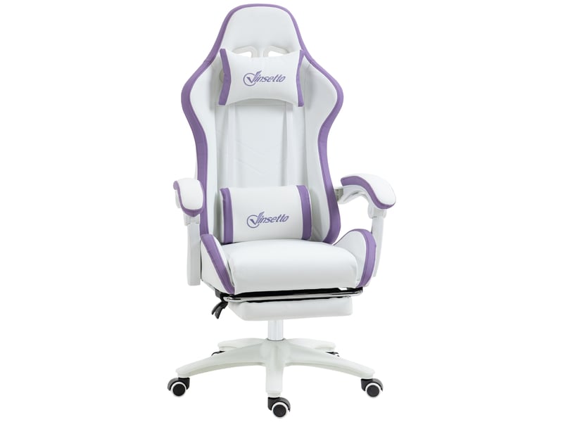  Chaise de jeu avec hauteur réglable et dossier inclinable, 65 x 65 x 121-129 cm, blanche et violette  - Conforama A