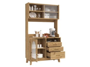 Buffet 3 porte(s)  3 tiroir(s) MEUBLIV  - 100.5 cm coloris bois clair 
