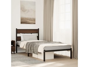 Lit adulte, lit simple, cadre de lit sans matelas avec tête de lit 90x200cm cf11070