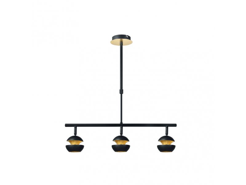 Fabrilamp beethoven, suspension, moderne, 3 x gu10, noirdoré, 44-68 x 56.5 x 12 cm 142053009 - Conforama E