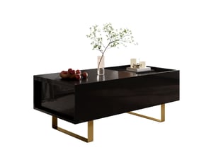 Table basse rectangulaire coloris noir - 50 cmx100 cm