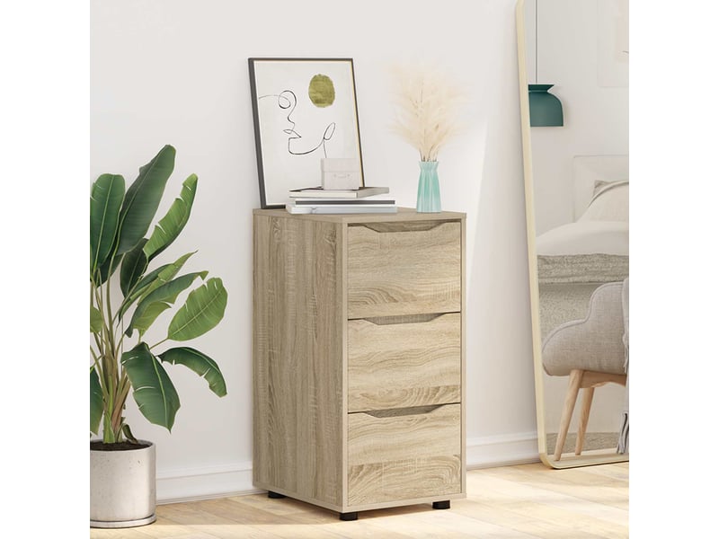  Armoire de rangement, commode de rangement 40 x 48 x 81 cm bois d'ingénierie shl4687  - Conforama E