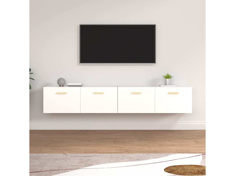  Armoires murales 2 pcs salon blanc 100x36,5x35cm bois d'ingénierie shl1983  - Conforama B