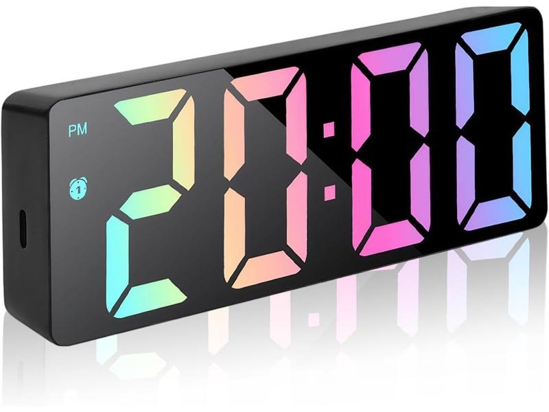 Réveil numérique led,alimenté par usb, avec 3 modes de répétition, matin numerique avec temps date température somnoler luminosité réglable horloge - Conforama A
