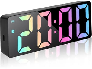 Réveil numérique led,alimenté par usb, avec 3 modes de répétition, matin numerique avec temps date température somnoler luminosité réglable horloge