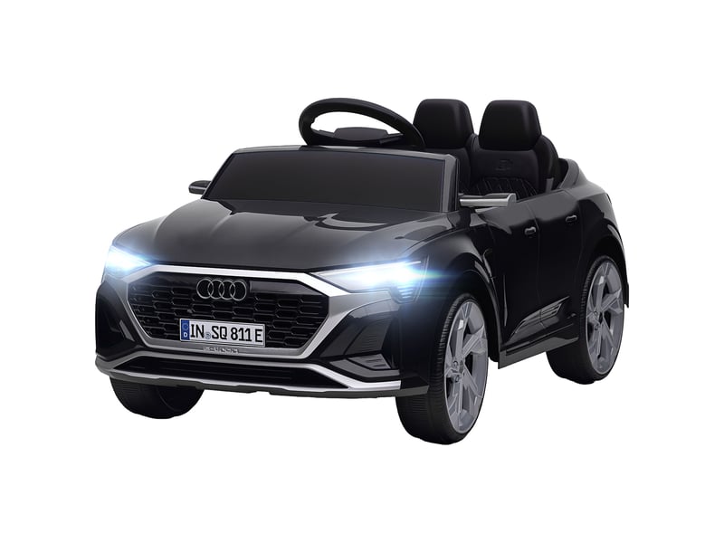  Audi q8 e-tron sportback voiture électrique pour enfants avec batterie 12v, télécommande, phares, klaxon et musique - noir  - Conforama B