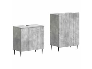 Ensemble de 2 meubles de salle de bain zwolle gris béton cf63238